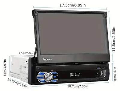 Obrázok produktu pre Android autorádio s 7-palcovým dotykovým displejom, bezdrôtovým CarPlay, Android Auto a cúvacou kamerou