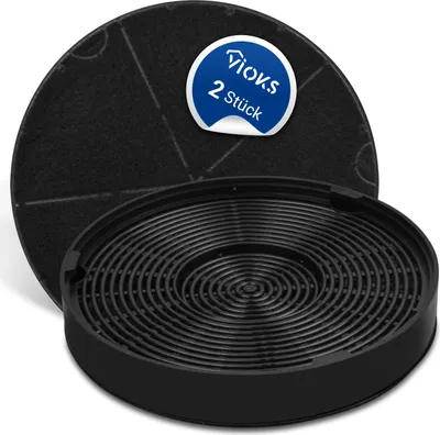 Produktbild von VIOKS Kohlefilter 2 Stück Alternativ Electrolux 902980046/4 196mmØ EFF62 für Dunstabzugshaube