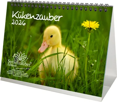 Produktbild von Kükenzauber DIN A5 Tischkalender für 2026 Küken - Seelenzauber