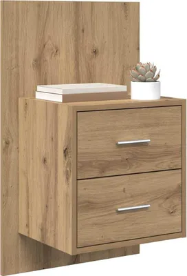 Obrázok produktu pre vidaXL Nástenný nočný stolík, 2 ks, dub Artisan