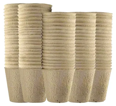 Produktbild von 96 Stück Biologisch Abbaubare Anzuchttöpfe aus -Faser für die Pflanzenanzucht