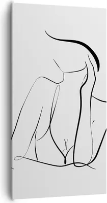 Produktbild von Bild auf Leinwand - Leinwandbild - Einteilig - Frau Linien Minimalismus - 65x120cm - Wand Bild - Wanddeko - Wandbilder - Leinwanddruck - Bilder - Wanddekoration - Leinwand bilder - PA65x120-4488