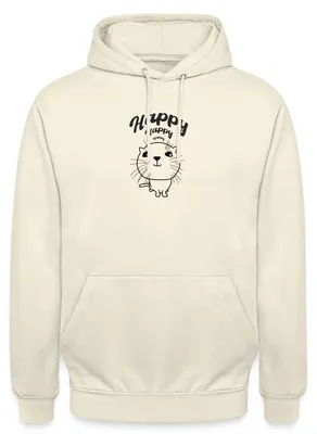 Produktbild von Spreadshirt Nappy Happy | Lustige Katze Uni Hoodie, XXL, Vanille-Milchshake