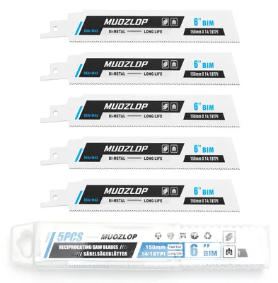 Imagen del producto de Hojas de sierra de calar, 150 mm, 14/18 dientes por pulgada, 5 unidades, para metal