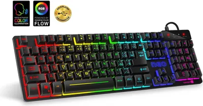 Zdjęcie produktu dla Connect IT CKB-3590-CS, Pełnowymiarowy (100%), Przewodowa, USB, QWERTY, RGB LED, Czarny