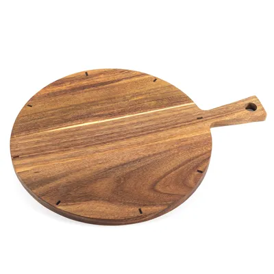 Produktbild von Hanseküche Pizzateller Holz – Rundes Pizzabrett aus Akazienholz, 31 cm Durchmesser – Pizza-Schneidebrett, Pizza-Plate, ideal für Pizza, Focaccia, Brot