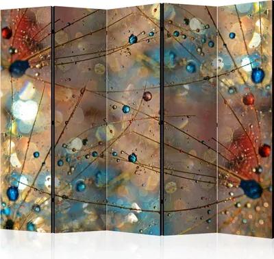 Produktbild von 5-teiliger Doppelseitiger Vlies Paravent - Magical World II 225x172 cm Blumen b-B-0139-z-c