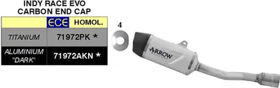 Immagine prodotto di Marmitta slip-on ARROW indy race evo alluminio scuro e fondello per KTM Duke 390