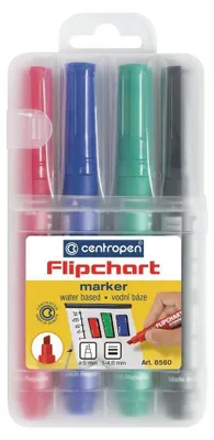 Obrázok produktu pre Centropen 8560 Flipchartový popisovač - sada 4 ks