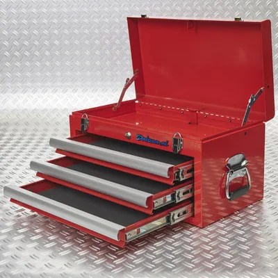 Productafbeelding van Gereedschapskist met drie lades - rood
