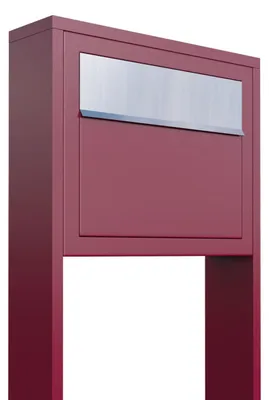 Produktbild von Standbriefkasten Elegance in Rot mit Edelstahlklappe