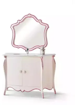 Immagine prodotto di Badezimmermöbel Kommode mit Waschbecken Italy Stil Waschtisch Weiß Becken