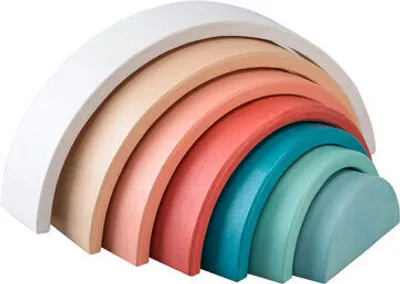Image de Arc-en-ciel en bois - Pastel
