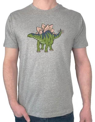 Produktbild von Huuraa Herren T-Shirt Stegosaurus Dinosaurier XL Sport Grey Bio Baumwolle Fairtrade Herrenshirt Geschenkidee