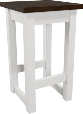 Produktbild von Rustikaler 45 cm | Nussbaum Teakholz Hocker Sitzhocker Holzhocker Blumenhocker Beistelltisch Deko