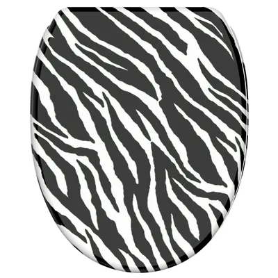 Produktbild von SANILO® WC-Sitz mit Absenkautomatik und Schnellverschluss Zebra Look, Toilettendeckel direkt vom Hersteller, Klodeckel, Klobrille, WC Deckel