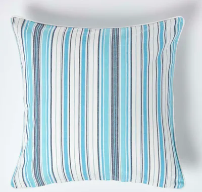 Produktbild von HOMESCAPES Blau gestreifter Kissenbezug New England, 60 x 60 cm