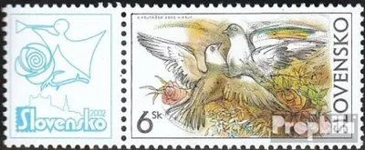 Produktbild von Briefmarken Slowakei 2002 Mi 430Zf mit Zierfeld (kompl.Ausg.) postfrisch Grußmarke