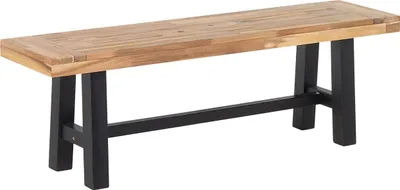 Produktbild von BELIANI Bank Braun / Schwarz aus Akazienholz schwarze Beine rustikal Indoor Outdoor