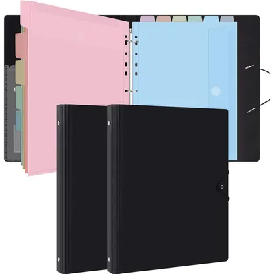 Productafbeelding van Documentenmap A4, ringband, 12 compartimenten, kunststof, macaron-kleur, 2 stuks