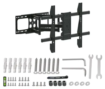 Produktbild von 3mk StableMount 75 Wandhalterung für Fernseher 55"-90", beweglich, verstellbar, doppelte Arme bis 75 kg, VESA 150x150 bis 700x400, drehbar 120°, neigbar, flache und gebogene TVs