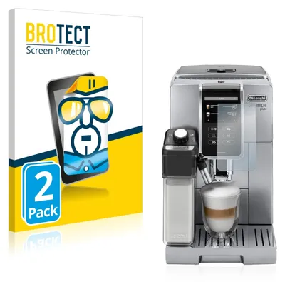 Produktbild von 2x Für DeLonghi Dinamica ECAM350.75.S/ 350.15.B/ 370.95.S/ 353.75.W/ 370.95.T/ 356.77.S Schutzfolie BROTECT Displayschutz Display Schutz Folie Klar Transparent
