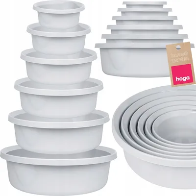 Produktbild von Hoga Waschschüsseln Grau 6 Stück Set Kapazität