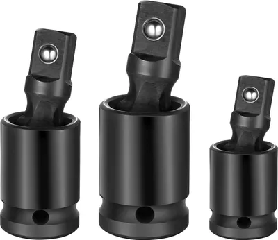 Produktbild von ELMAX | Stecknuss Adapter für Schlagschrauber, 1/2, 1/4, 3/8, 3tlg, Kreuzgelenk-Gelenksatz