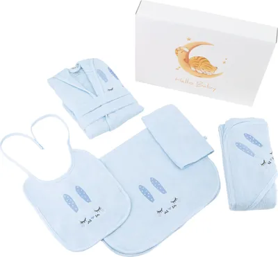 Produktbild von Baby Geschenk Set 5-teilig - Geschenkbox - 0-12 Monate Blau