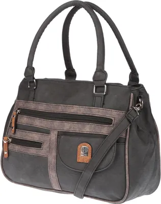 Produktbild von Große Damen Tasche Schultertasche Umhängetasche Henkeltasche Leder Optik Bag Coffee