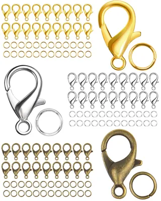 150 Kettenschlösser + 300 Biegeringe, 3 Farben, für Armbänder