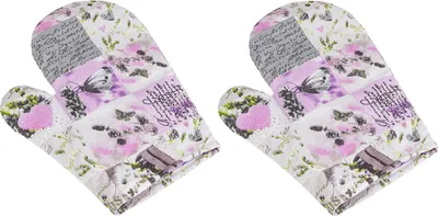 Obrázek produktu pro Kuchyňská chňapka - 2ks - 28x18 cm - Bílá,Šedá