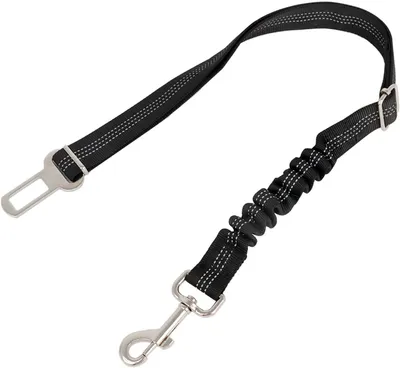 Produktbild von AiTodos® Auto-Hundesicherheitsgurt, verstellbar von 50 bis 85 cm, mit elastischer Polsterung und Nachtreflexion – Schwarz
