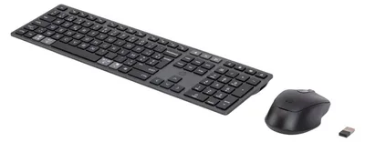 Productafbeelding van HP 720 Oplaadbare Draadloze Keyboard en Muis Combo voor Meerdere Apparaten, Draadloos, USB + Bluetooth, Mechanische schakelaar, AZERTY-indeling, Zwart, Inclusief muis