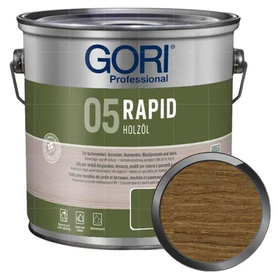 Produktbild von GORI 05 Rapid Holzöl 2.5 Liter TEAK Terrassenöl Möbelöl Hartholzöl