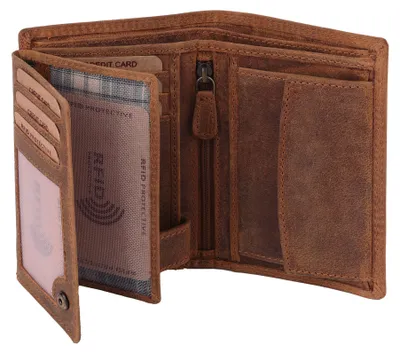 Produktbild von Benthill Geldbörse Herren Leder - Echtleder Geldbeutel mit RFID-Schutz - Slim Portemonnaie für Herren