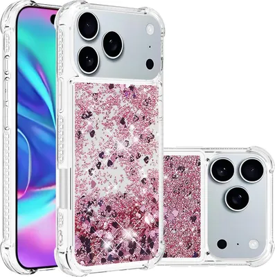 Produktbild von iPhone 17 Pro Max Hülle - Coverup Liquid Glitzer Back Cover - Roségold
