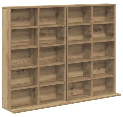 Produktbild von vidaXL CD Regal 2 Stk. Artisan-Eiche 65 x 23,5 x 97,5 cm Holzwerkstoff