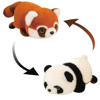Produktbild von Minicee Wendeplüschtier Roter Panda & Panda 2-in-1 Kuscheltier 45 cm