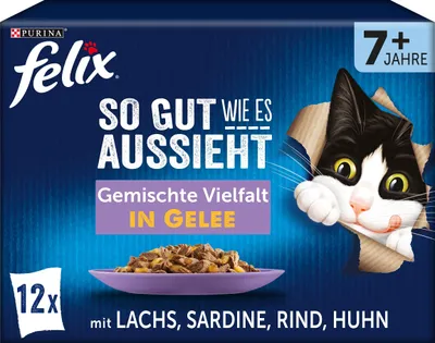 Produktbild von FELIX So gut wie es aussieht Senior in Gelee, Sorten-Mix, 72er Pack (6 x 12 x 85