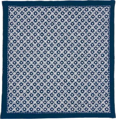 Produktbild von Olympus Hitomezashi Sashiko Stickpackung "Hana Fukin Jyuji-Hanazashi ", Stoff bedruckt, 33x33cm, Original aus Japan