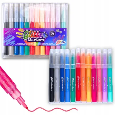 Produktbild von Grafix Glitzerstifte Set mit 12 Farben für Kinder