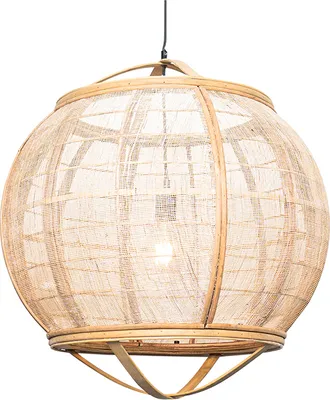 Produktbild von QAZQA - Orientalisch Orientalische Hängelampe I Pendellampe I Pendelleuchte braun 58 cm - Pascal I Wohnzimmer I Schlafzimmer - Textil Länglich - LED geeignet E27