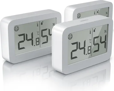 Produktbild von BEARWARE 3x Hygrometer Thermometer, Innenwetterstation mit Haltemagneten, Temperatur und Luftfeuchtigkeit Messgerät