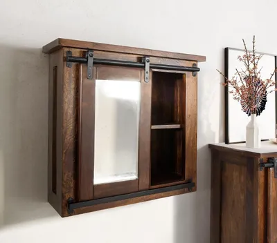 Produktbild von Spiegelschrank 68x64cm 'Bayamo' Mango & Eisen