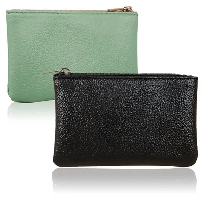 Produktbild von Mini Geldbörse Für Frauen, 2 Stück, Kunstleder, Mit Reißverschluss, Für Münzen Und Kleingeld, Ideal Für Handtasche Oder Tasche