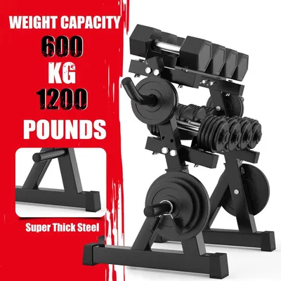 Produktbild von Halterrek – Halterständer – Fitnessausrüstung – Verstellbar und robust – 98 x 41 x 91 cm – Schwarz