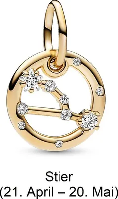 Produktbild von Pandora 762707C01 Charm-Anhänger Damen Sternzeichen Stier Zirkonia Vergoldet