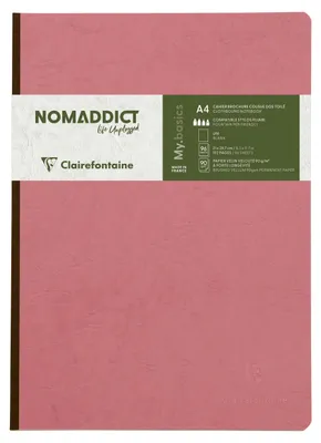 Produktbild von Clairefontaine 5x Notizbuch A4, Leinenrücken, 96 Bl blanko 90g Antikrosa 791406C