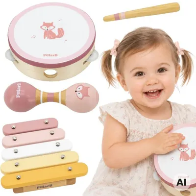 Productafbeelding van Viga Polarb Muziekinstrumentenset Roze